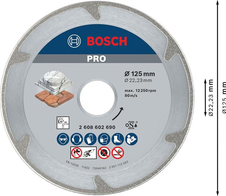 Produktbild Bosch Professional Zubehör PRO Marble Diamanttrennscheibe, 125 x 22,23 mm