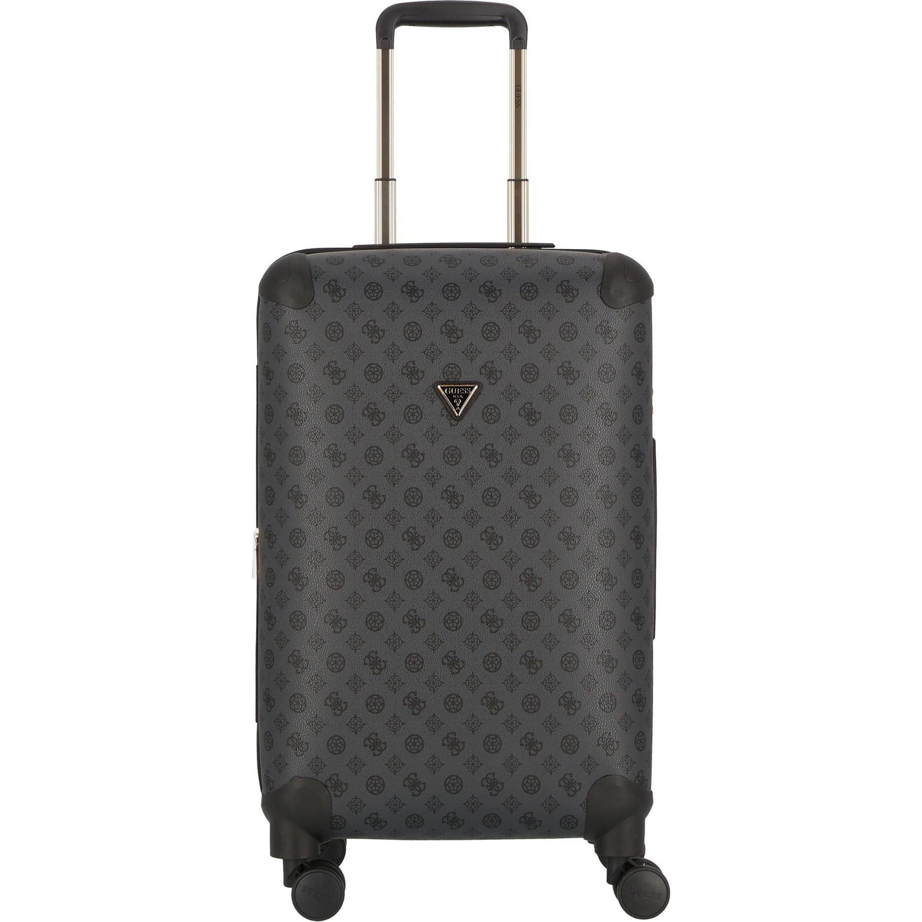 Guess, Koffer, Wilder 4 Rollen Trolley 64 cm mit Dehnfalte, Grau, (56 l, M (50 - 90l))