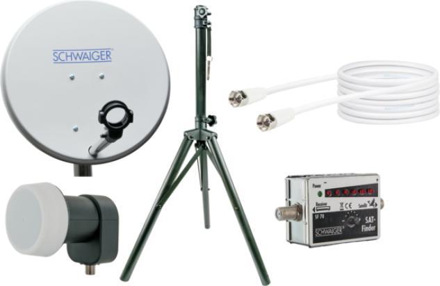 Produktbild Schwaiger Sat-Campinganlage Set 1TN Single LNB Stativ (32.60 dB)