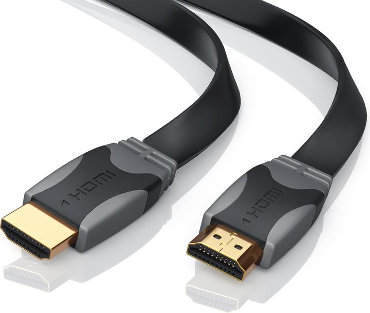 Immagine prodotto CSL Cavo HDMI 1.4a, cavo piatto Full HD 1920 x 1080p 60Hz, 3D, Ethernet, CEC, ARC, HDMI tipo A (5 m, HDMI)