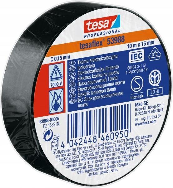 Immagine prodotto MGA Nastro isolante nero Tesa SPVC 10mx15mm (15 mm)