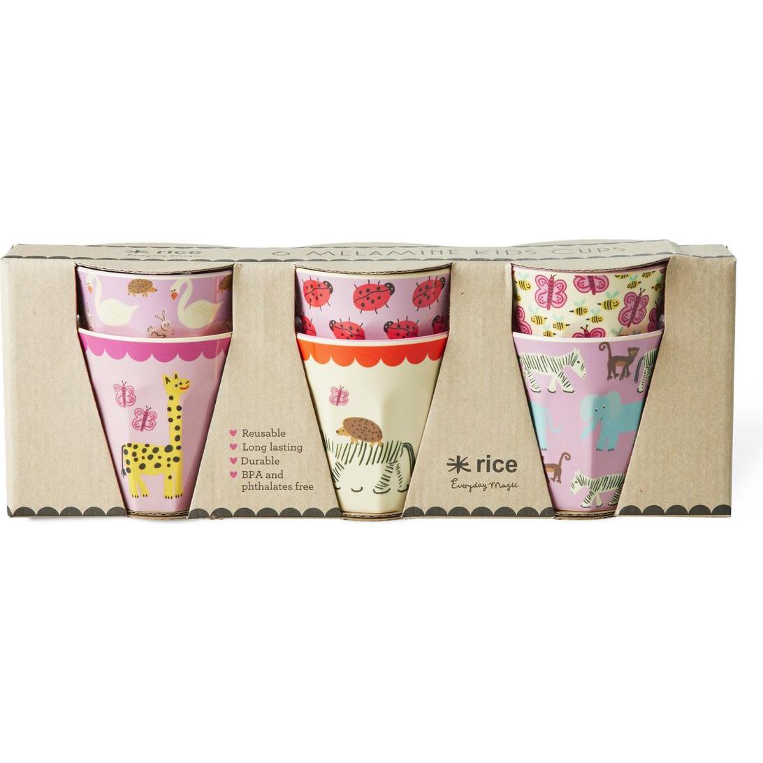Thumbnail - Rice, Kindergeschirr + Kinderbesteck, - Melamine Cups with Wildlife Prints - Pink - Small