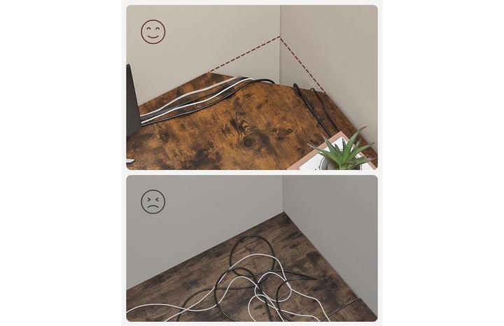 Image du produit Songmics L-Schreibtisch platzsparend vintagebraun Holz (138 x 138 x 76 cm)