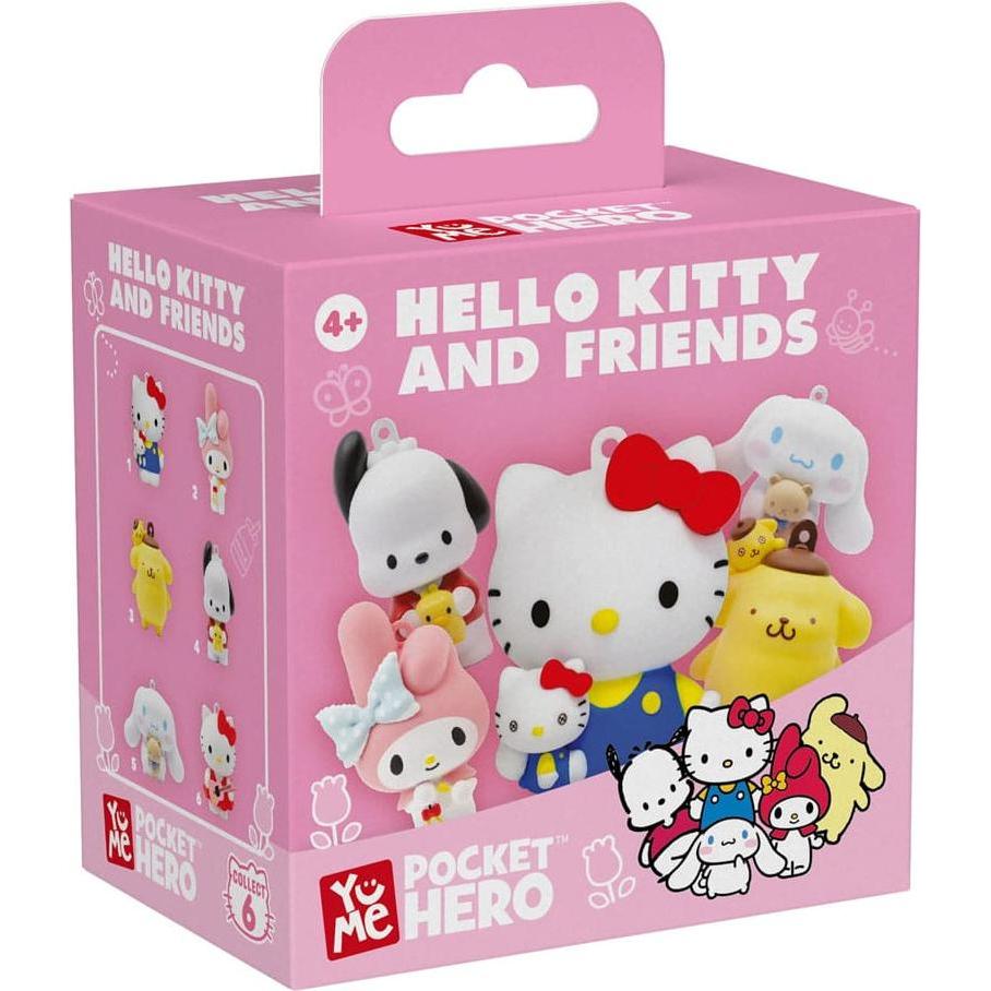 YuMe, Portachiavi, (12pz) Hello Kitty Pocket Hero Blind Box Series 1, Multicolore