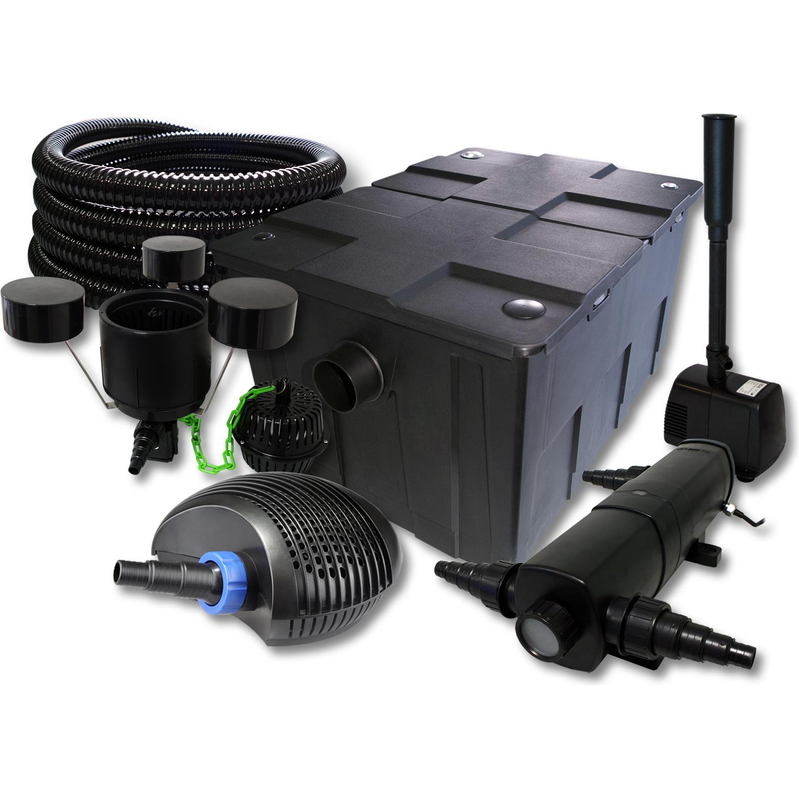 SunSun, Brunnen + Gartenteich, TeichFilter Set 60000l 18W UVC,40W Pumpe Schlauch Skimmer Springbrunnen