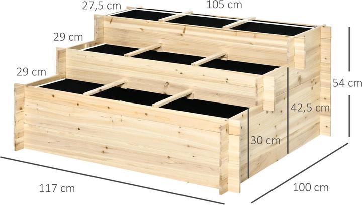 Immagine prodotto Outsunny Treppenbeet mit 9 voneinander abgegrenzten Bereichen