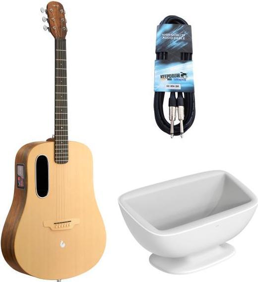 Actual product image Lava Music Guitar ME4 Spruce 41 with charging station and cable (Acoustic guitar, Copper-nickel bundles, Okoume, Spruce, HPL)