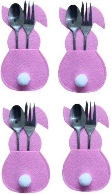Image du produit MU Style Easter Cutlery Series Pochettes à couverts Lapin de Pâques (lot de 4) (1 x)