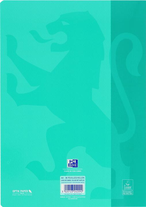 Image du produit Oxford Cahier d'école (A4, À rayures, Couverture rigide)