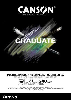 Produktbild Canson Studienblock GRADUATE MIXED MEDIA, schwarz, DIN A3 (A3, Blanko)