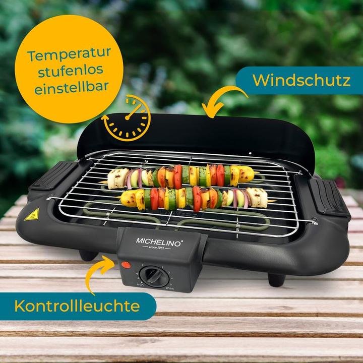 Produktbild Michelino Tischgrill Elektrogrill BBQ-Grill Grillplatte Tischbräter (2 kW)