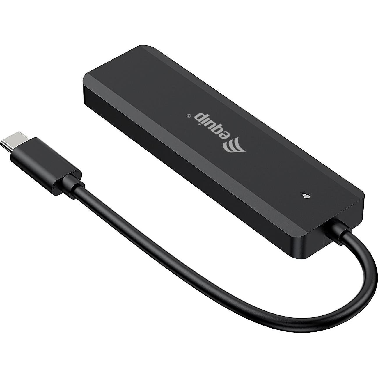 Thumbnail - equip aquip USB-Hub 4-Port 3.2 ->2xUSB-C, 2xUSB-A o.Netzteil sw (USB-C, 4 Ports), Dockingstation + USB Hub, Schwarz