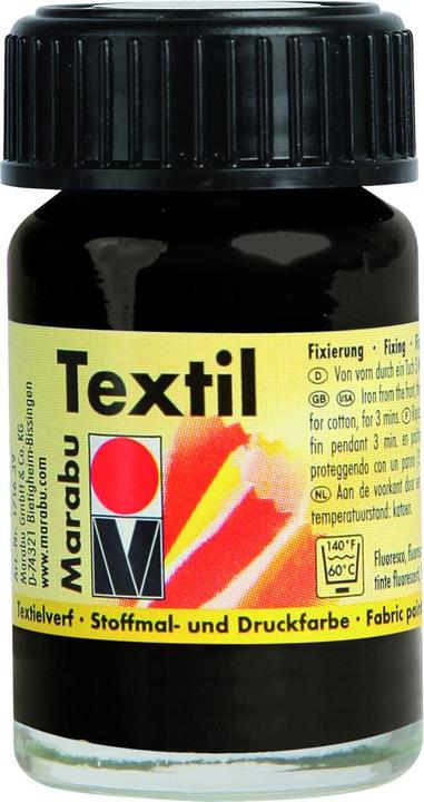 Actual product image Marabu Textile paint 15 ml in a glass black (15 ml)