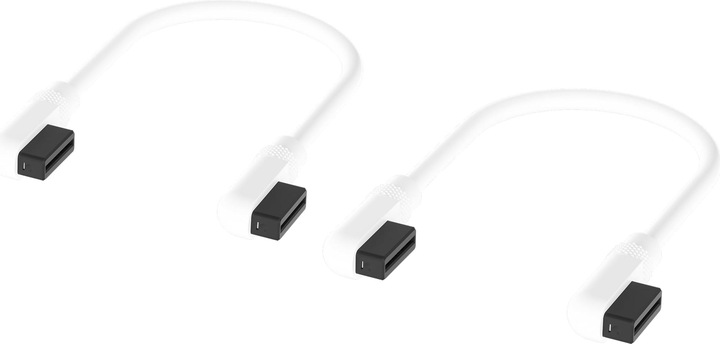 Produktbild Corsair iCUE LINK Cable 2x 135mm with Slim 90° connectors, White