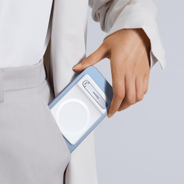 Produktbild Baseus Foldable Magnetic swivel stand holder for iPhone MagSafe (white)