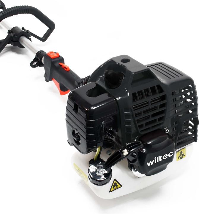 Produktbild Wiltec 5in1 Benzin Multitool 1,76PS Rasentrimmer Heckenschere Hochentaster Sense Garten (Metallschneideblatt)