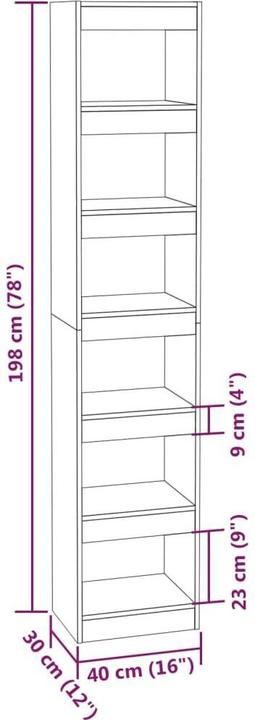 Immagine prodotto vidaXL Bücherregal (40 x 30 x 198 cm)