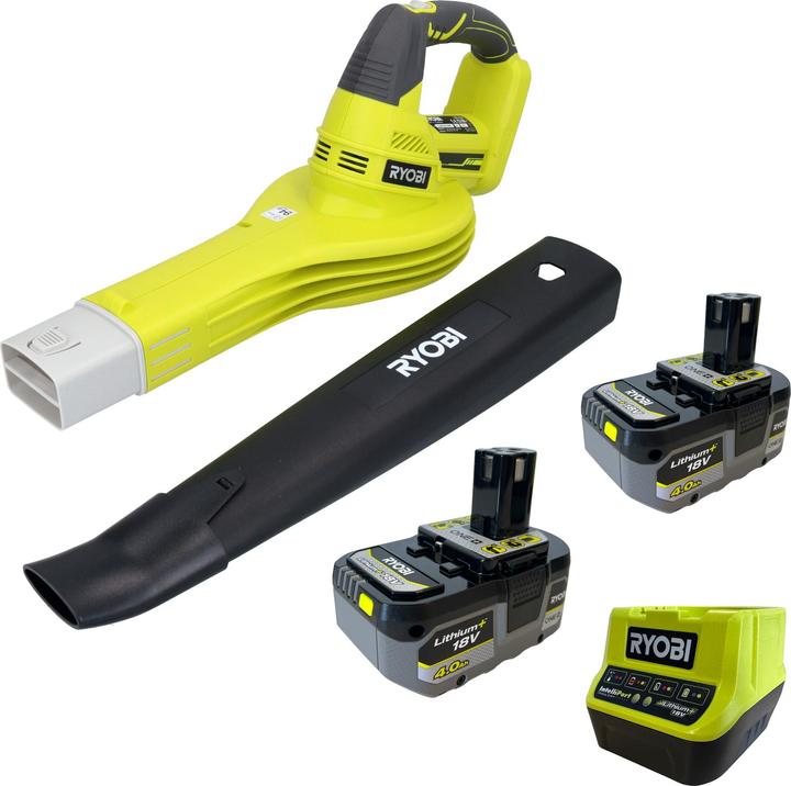 Ryobi OBL1820S Cordless leaf blower 18 V 245 km/h + 2x battery 4.0 Ah + charger (Rechargeable battery operated, Leaf blower)