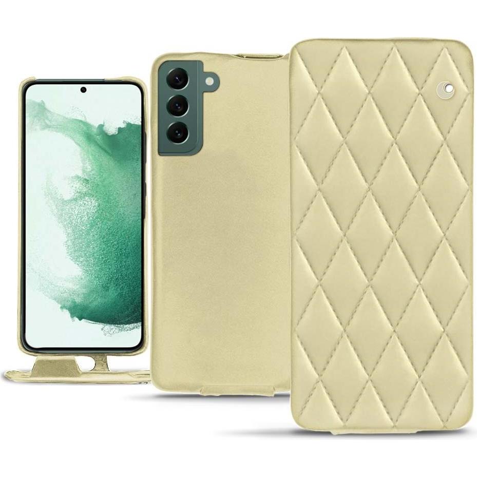 Noreve Lederschutzhülle vertikal (Samsung Galaxy S22+ 5G), Smartphone Hülle, Beige