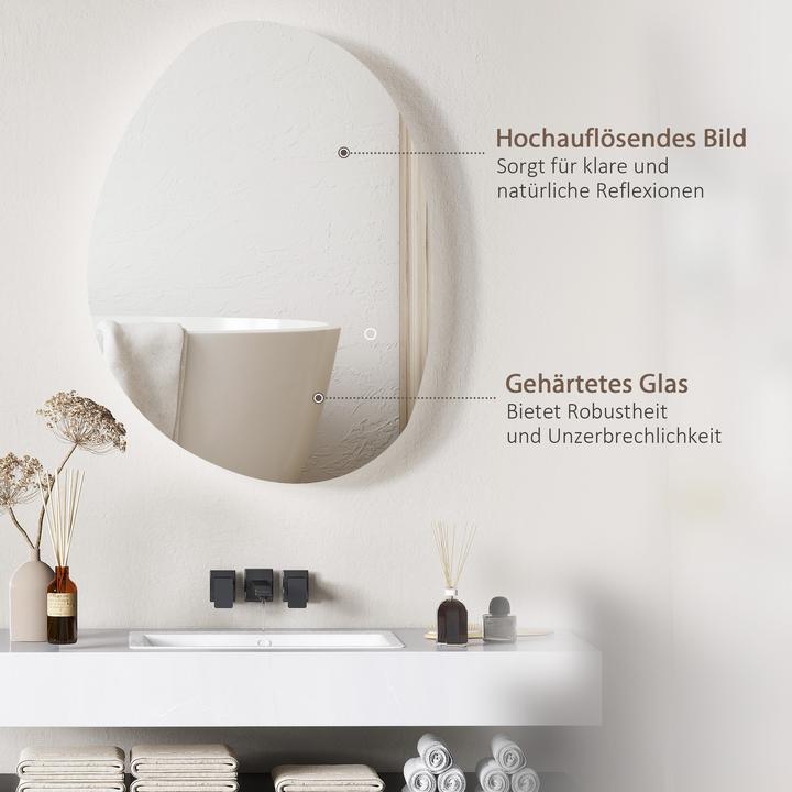 Actual product image Homcom Badspiegel Hartglas Silber