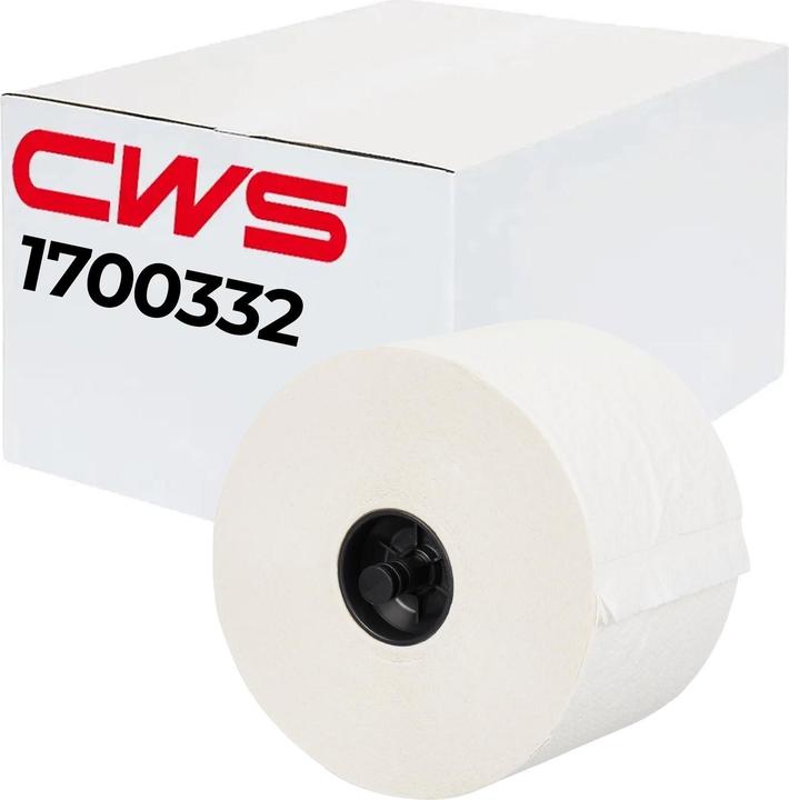 CWS Toilettenpapier PureLine weiss 2-lagig 36 Rollen/Paket, 100 m, 712 Blatt, perforiert, Recycling (36 Stk.)