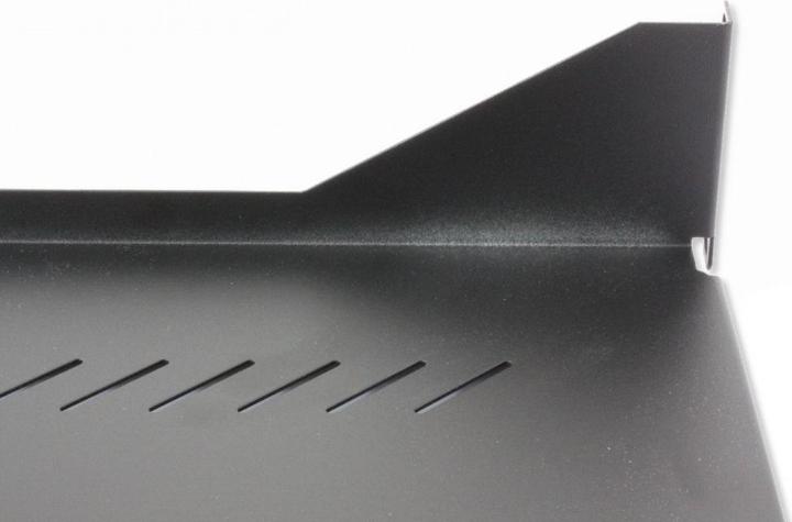 Actual product image Techly 360882 Półka 1U 150mm rack 19, 2 punkty mocowania, perforowana, czarna