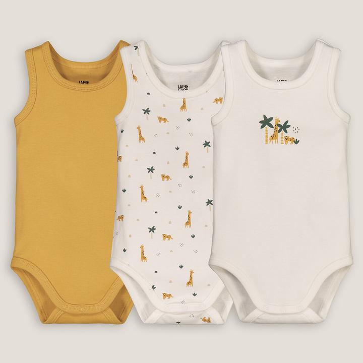 Actual product image La Redoute Collections 3-pack of sleeveless bodysuits (86)
