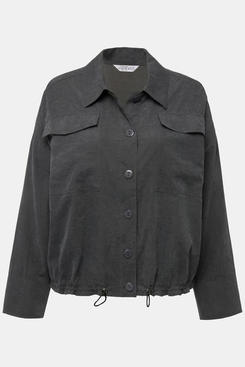 Actual product image Studio Untold Drawstring Hem Long Sleeve Cargo Shacket (54)