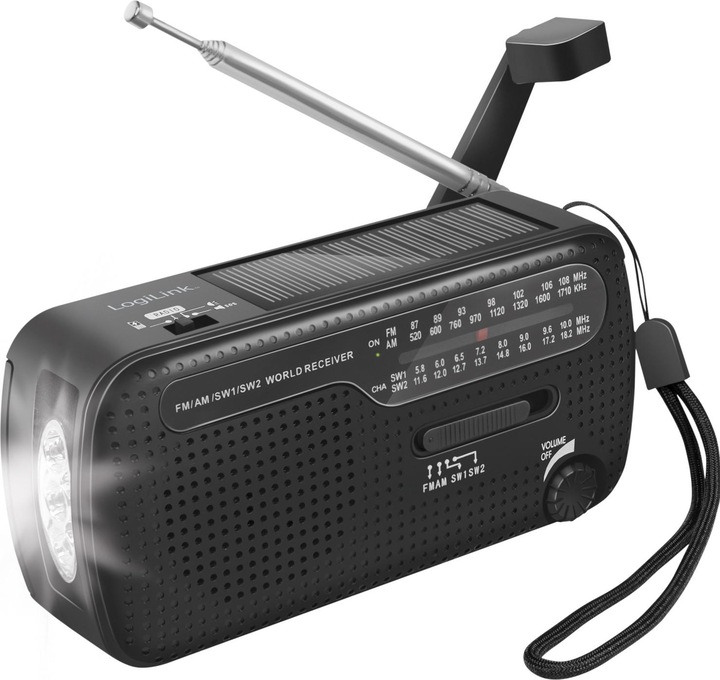 Immagine prodotto LogiLink Radio a manovella con dinamo (VHF, MW, KW)
