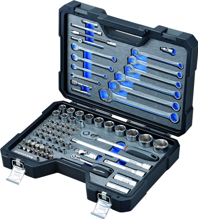 Actual product image Proton Socket spanner set F-86M 1/4" + 1/2", 86 pieces