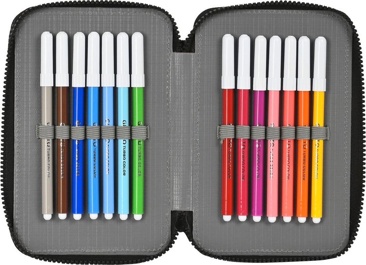 Produktbild Real Betis Balompié Doppel-Federtasche Schwarz Neongrün 12.5 x 19.5 x 4 cm (28 Stücke)