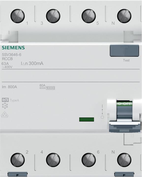 Produktbild Siemens RCCB Type A 63A 3+N-pole 300mA 400V 4mW