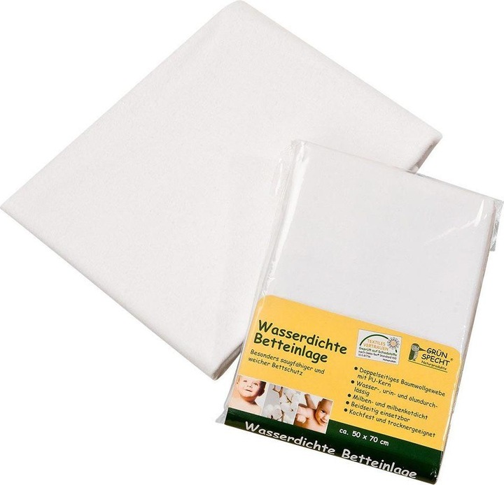 Produktbild Alkemie Grunspecht, wasserdichtes Bettfundament, 50 x 70 cm, weiss, 1 Stück (50 x 70 cm)