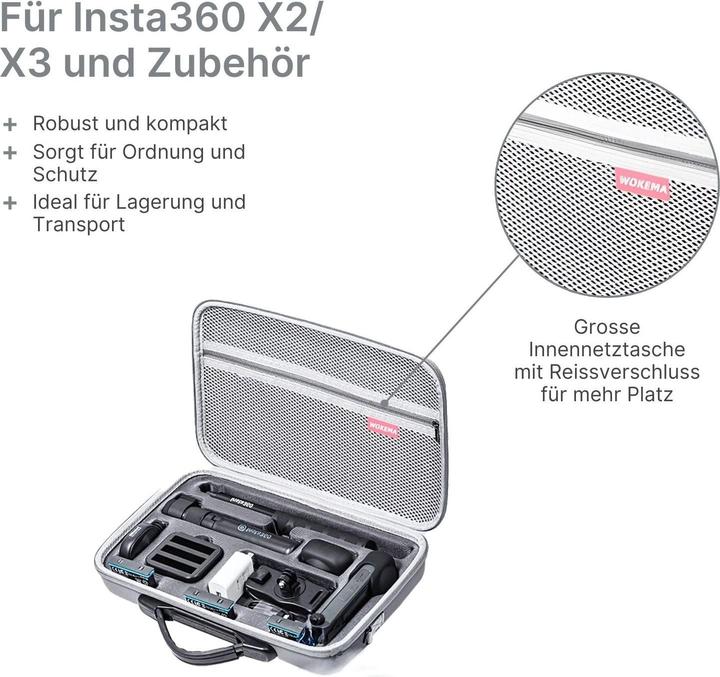 Produktbild Hermex Action Cam Tragetasche Aufbewahrungstasche für Insta360 One X2 X3