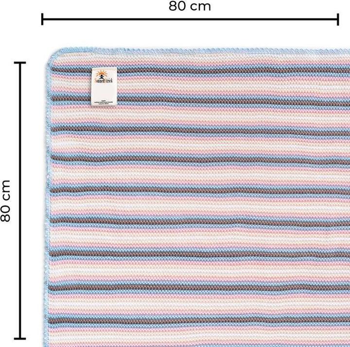 Image du produit Sonnenstrick Couverture tricotée Couverture pour enfants Couverture pour bébés Couverture en coton Couverture (80 x 80 cm)