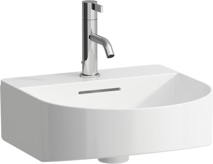 Laufen Sonar Handwaschbecken, 1 Hahnloch, mit Überlauf, 410x420mm, inkl. Ventilabdeckung, weiss (410 mm, 420 mm)