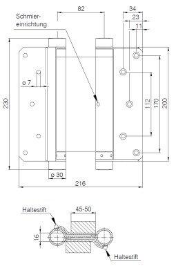 Produktbild Deni Pendeltürband 3982,Gr.30, beidseitig pendelnd,TS 25-30,ES matt