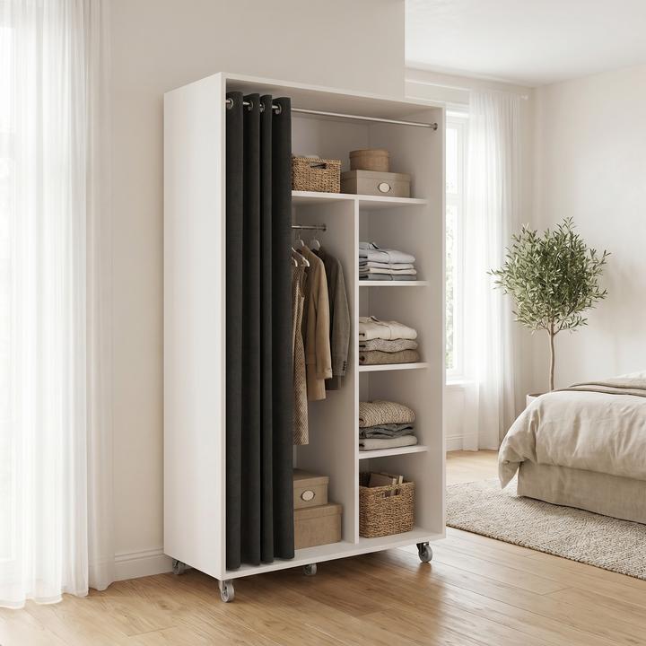 Produktbild VCM Kleiderschrank auf Rollen 100 cm Ostila (101 x 51 x 175 cm)