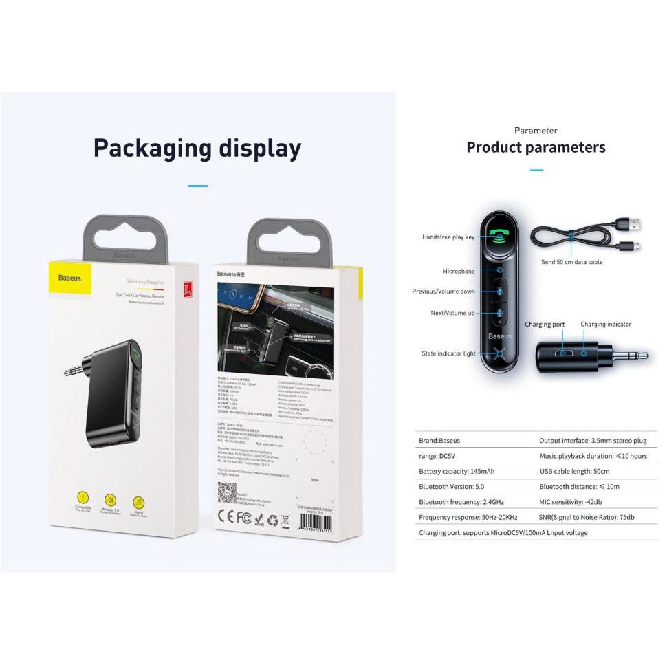 Thumbnail - Baseus BSBA-02 (Empfänger), Bluetooth Audio Adapter, Schwarz