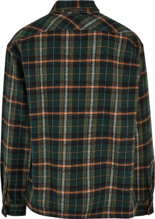 Produktbild Urban Classics Boxy Fane Check Shirt bottlegreen/orange S (S)