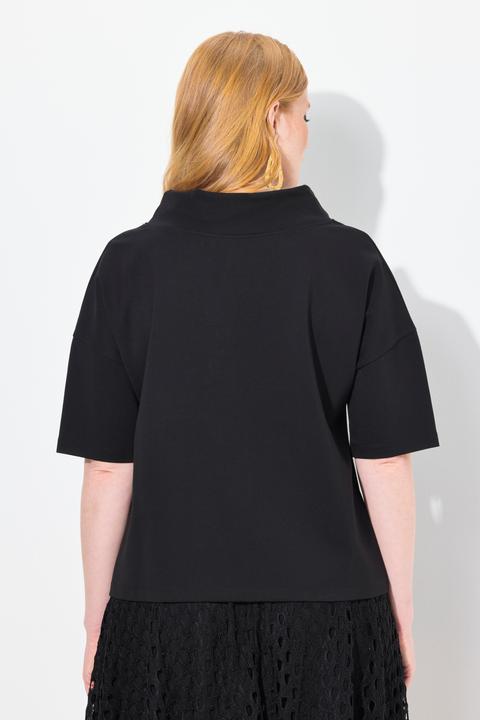 Produktbild Ulla Popken Sweatshirt, Oversized, Schalkragen, Halbarm (56)