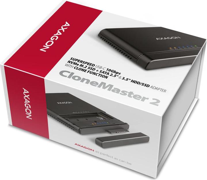 Productafbeelding Axagon ADSA-CC USB-C - NVMe M.2 SSD & SATA 2,5"/3,5" SSD/HDD CLONE MASTER (3.5", 2.5", M.2)