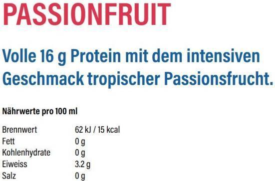 Valori nutrizionali e ingredienti Amira Acqua proteica (Frutto della passione, 12 x)