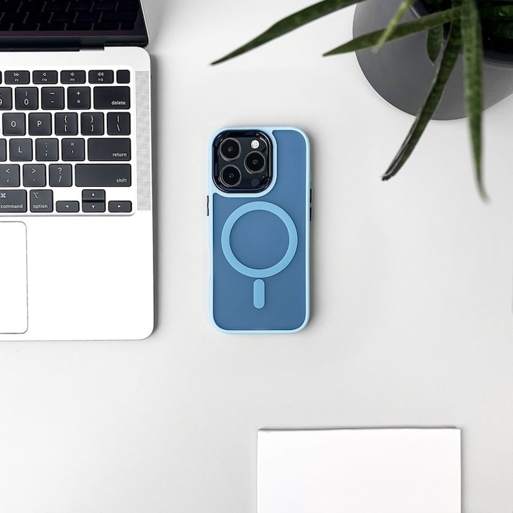 Actual product image Wozinsky Fashion Case MagSafe for Samsung Galaxy S25 - Blue (Samsung Galaxy S25)