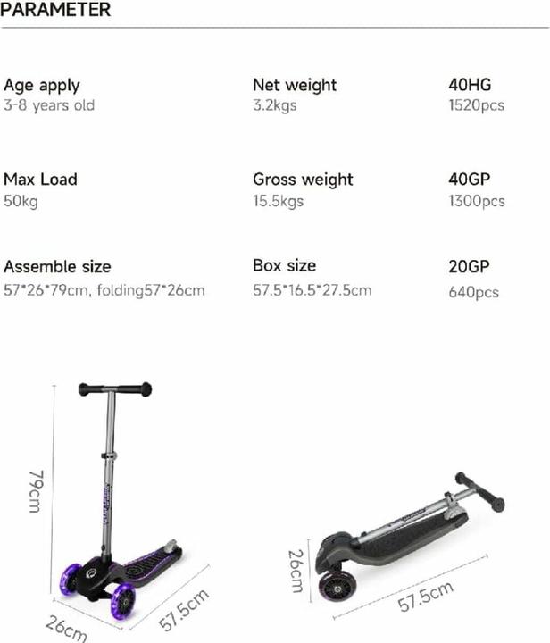 Produktbild Ociotrends Roller Eco Future Scooter Grün 3 Räder