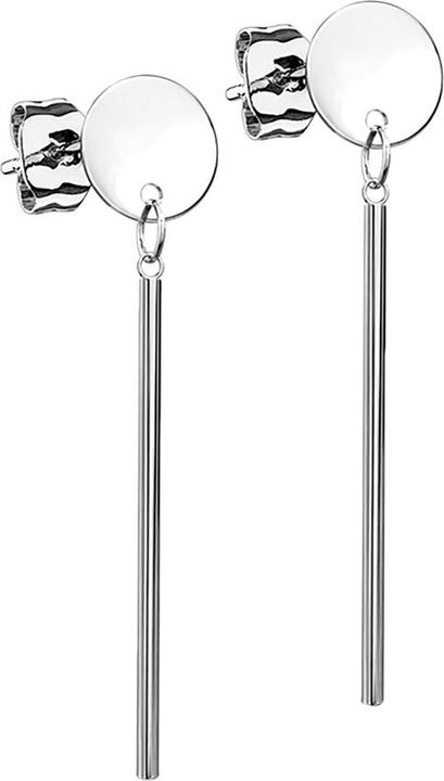 Immagine prodotto Star Piercing Orecchini a perno Cilindro d'argento con piatto rotondo (senza ottone, Acciaio chirurgico 316L)