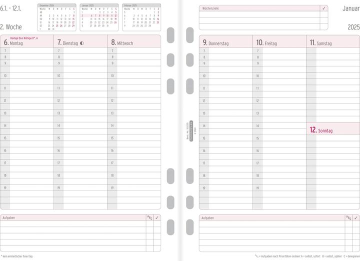 Produktbild Chronoplan Wochenplan (A5, 1 Woche / 2 Seiten)