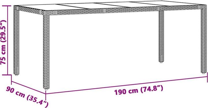 Produktbild vidaXL Garten Essgruppe (190 x 90 x 75 cm)