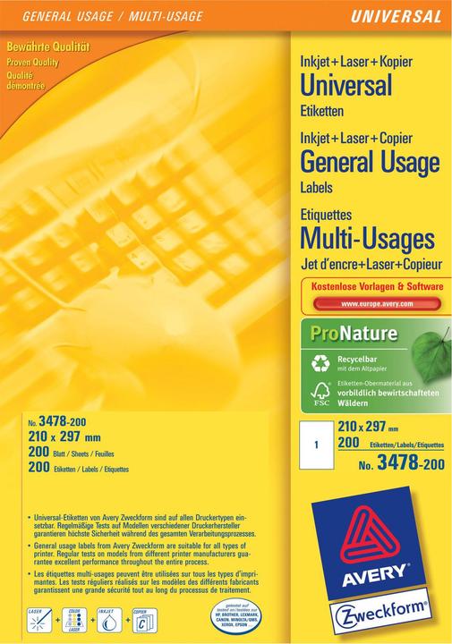 Actual product image Avery Universal labels