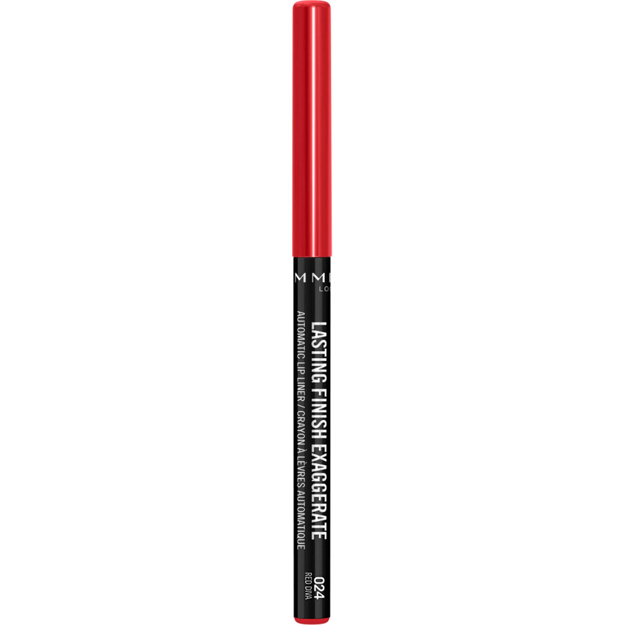 Rimmel London, Lipliner, LASTING FINISH EXAGGERATE lip liner #024 (024 Red Diva)